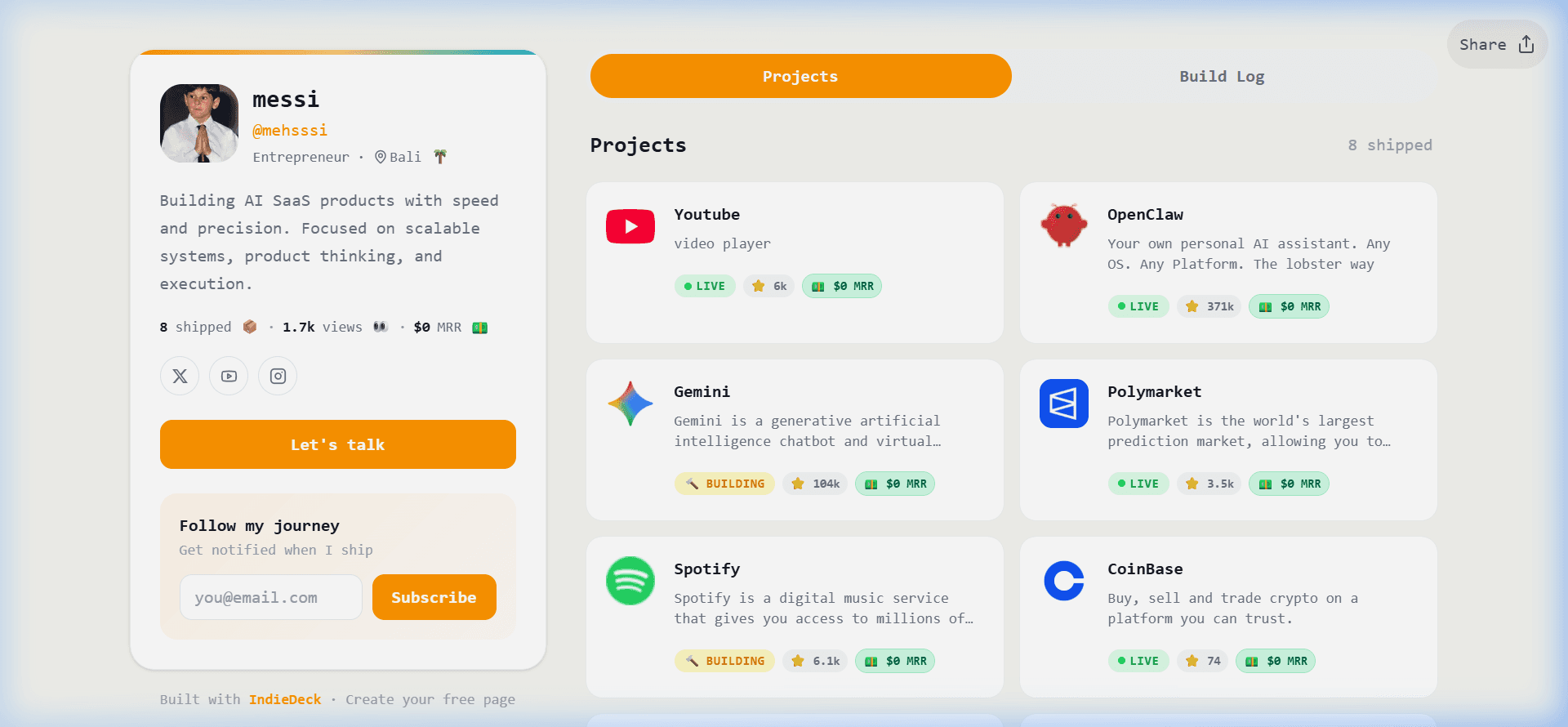 Mehsssi IndieDeck Profile